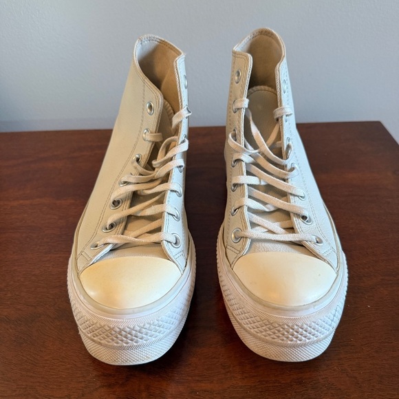 Converse Allstar Millennium Chuck Taylor Cream High-Top Sneakers Leather - Picture 4 of 7